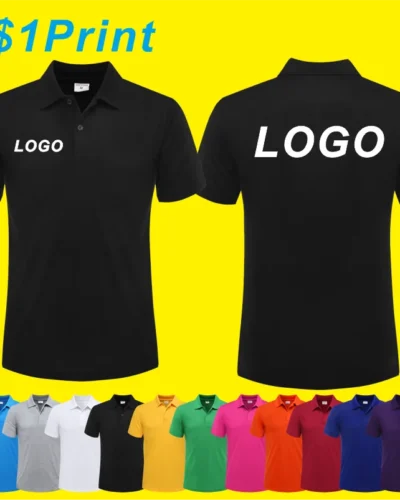 Customized Logo Breathable Polo Shirt Casual Company Group Clothing Lapel Short Sleeve Work Clothes Print Embroidery Tops