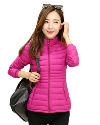Down Jacket Winter Coat Women Parkas New 2017 Fashion Plus Size Cotton Padded Coat Stand Collar Thin Women Warm Jacket TB7702