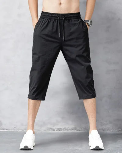 Male Bermuda Board Quick Drying Beach Black Men's Long Shorts Men's Shorts Summer Breeches 2022 Thin Nylon 3/4 Length Trousers