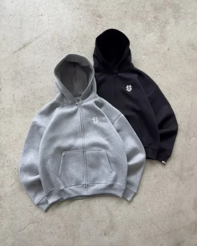 Streetwear Y2K Casual Baggy Sweatshirt Drawstring Sports Pants Zipper Hoodie Letter Embroidery Fashion 2 Piece Set Tracksuit Men