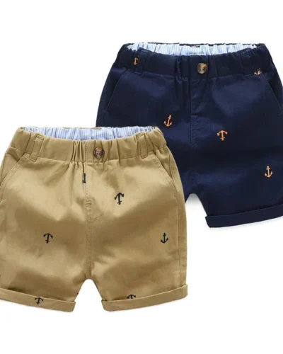 2-9 Years Children Shorts Toddler Kids Short Pant Summer Cotton Anchor Boys Beach Shorts Leisure Capris Baby Clothing KF553
