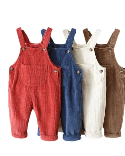 Lawadka 1-3T Corduroy Newborn Baby Jumpsuit For Girls Fashion New Spring Autumn Kids Pants For Boys Solid Pocket Overalls 2025