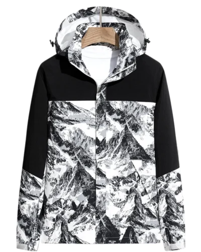 New Men's Hooded Jacket Lightweight Breathable Windproof Waterproof Outdoor Coat Multifunctional Hiking Trekking Travel Outerwe