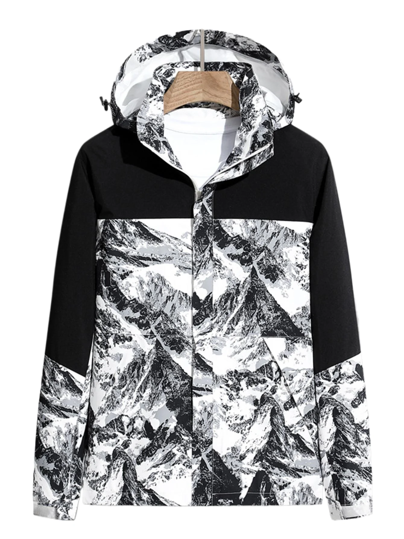 New Men's Hooded Jacket Lightweight Breathable Windproof Waterproof Outdoor Coat Multifunctional Hiking Trekking Travel Outerwe