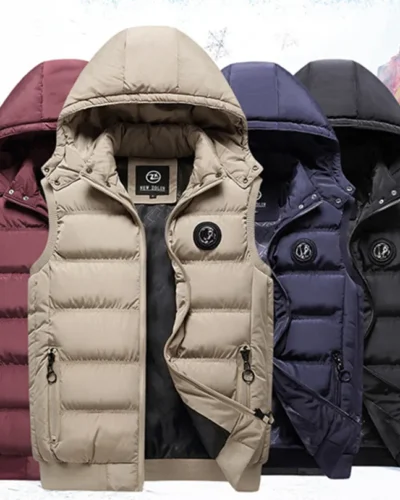 5XL Men's Vest Jacket Winter Waterproof Warm Sleeveless Men Jacket Fashion Hooded Casual Vest Men Autumn Thicken Waistcoat