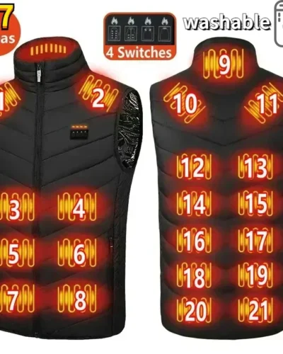 27 Areas Heated Vest Jacket Usb Men Winter Electrically Heated Thermal Waistcoat Heating Clothing New Ski Warm Sleeveless Jacket