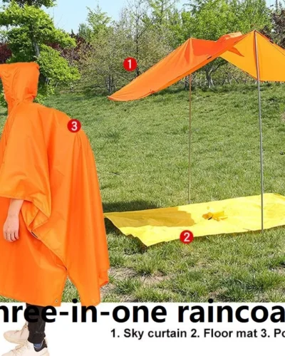 New 3 in 1 Men's Raincoat with Hood Waterproof Rain Resistant Adult Raincoat Waterproof Poncho Adult Big Size Raincoat XYJ03