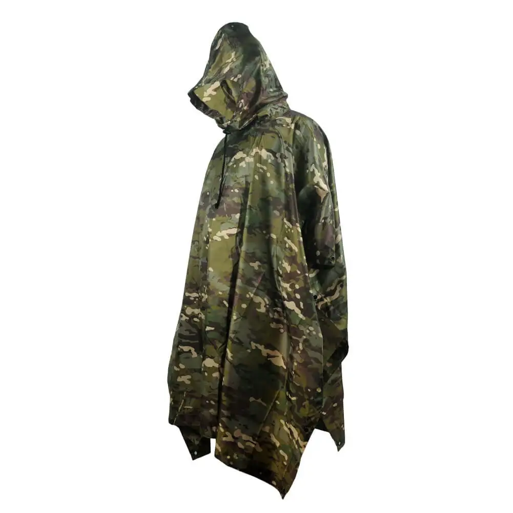 CP Jungle Portable Camouflage Waterproof Fabric Rain Protection Cape Adult Poncho Raincoat Cloak Travel Rainproof Motorcycle Man