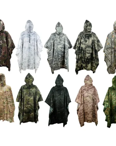 Portable Camouflage Waterproof Fabric Rain Protection Cape Woodland Adult Poncho Raincoat Cloak Travel Rainproof Motorcycle Man
