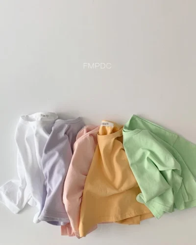 Korea Kids Oversized Basic T-Shirt 2024 Baby Tee Soft Bottoming Shirt Toddler Girl Clothes T-shirts Baby Boys Clothes Tank Tops