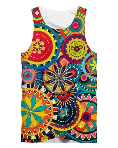Vertigo Color Painting 3D Printed Men Tank Top Kids Summer Casual Sleeveless Shirts Hip Hop Street Oversized Vest Male Clothes