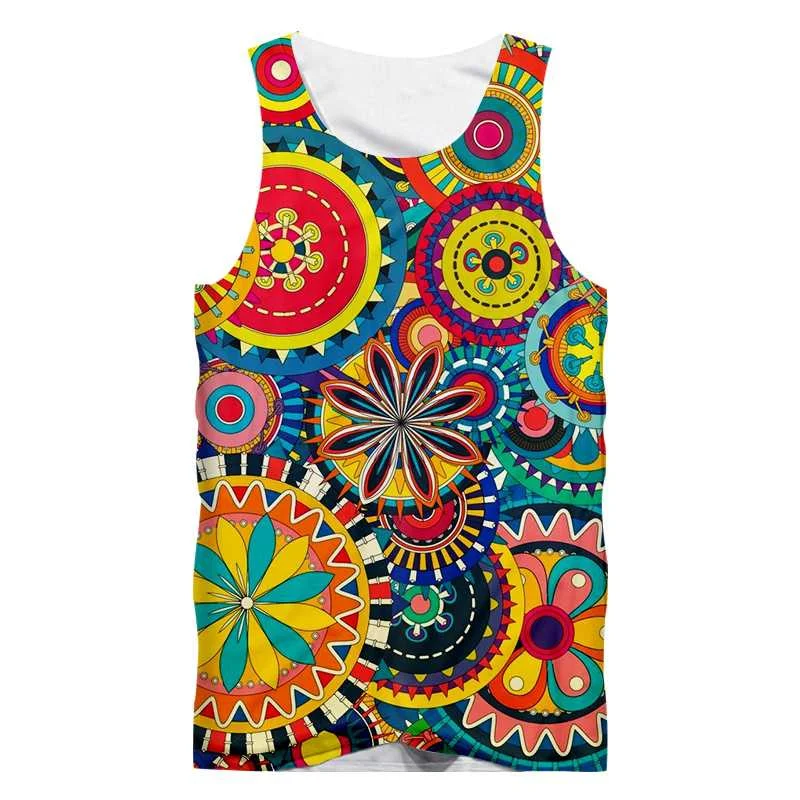 Vertigo Color Painting 3D Printed Men Tank Top Kids Summer Casual Sleeveless Shirts Hip Hop Street Oversized Vest Male Clothes