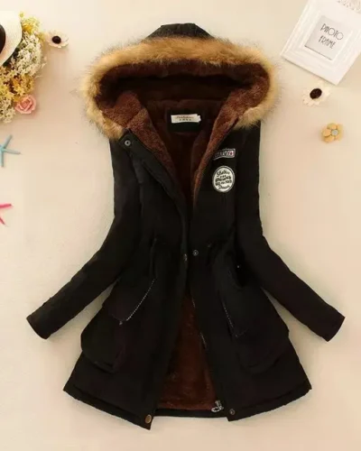 2024 New Autumn Winter Women Cotton Jacket Padded Casual Slim Coat Emboridery Hooded Parkas Wadded Warm Overcoat