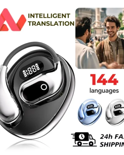 Ai Translation Bluetooth Headset 144 Languages Ai Two-Way Real Time Translators Earphone for ENC Business Wireless Headphones