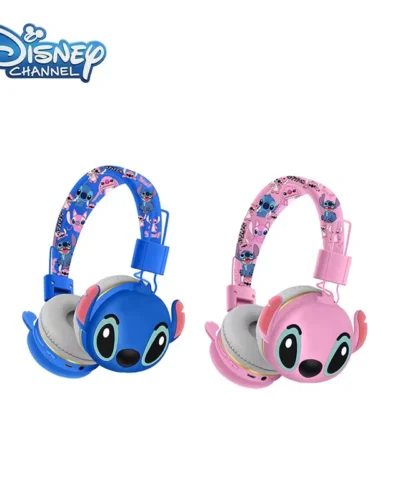 Stitch Disney Bluetooth Headphones AH-906 Wireless Earbuds HIFI Sound Foldable Headsets with Mic Kids Gifts Anime Cartoon