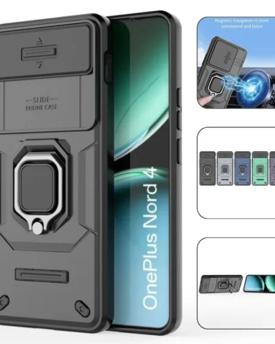 For OnePlus Nord 4 5G Case Car Magnetic Ring Stand Armor Phone Cases for One Plus Nord4 1+Nord 4 2024 CPH2663 6.74" Back Cover