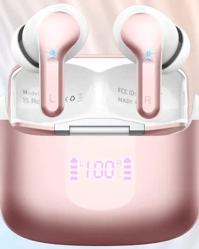 Wireless Earbuds, Bluetooth 5.3 Headphones Sports Headphones In Ear with 4 ENC Noise Cancelling Mic, 40H Playback , LED Display.