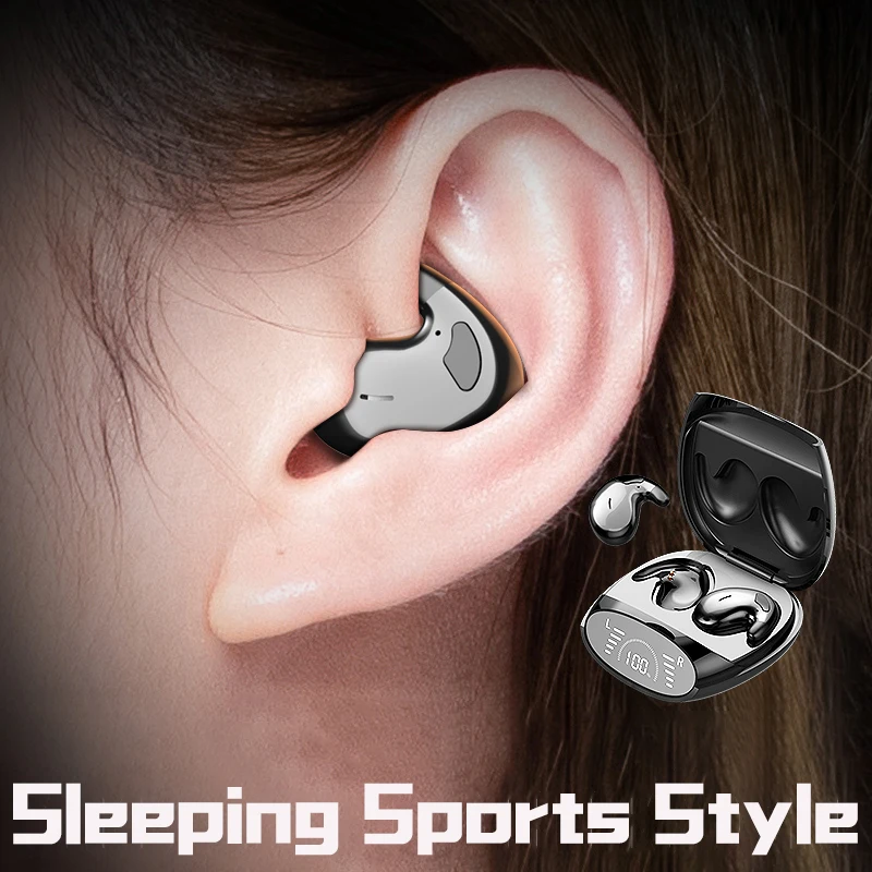SK MD528 Invisible Sleeping TWS Wireless Earphones Bluetooth Hidden Earbuds IPX7 Waterproof Noise Cancelling Sports Headphones