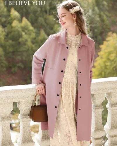 I BELIEVE YOU British Trench Coat Women Mid-length 2023 Autumn New High-grade Gentle Retro Turn-down Collar Jackets 2234185356