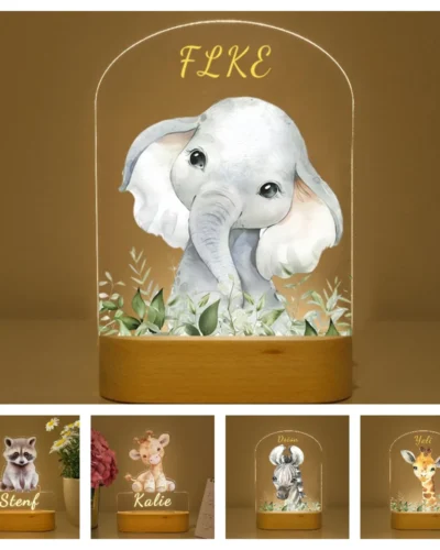 Elephant Animal Night Light Custom Child Nightlight Bedroom Bedside lamp LED Lamp Mood Lighting Home Decor Kids Birthday Gift