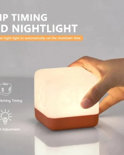 LED Flip Timer Night Lamp Cube Table Lamp Desktop Decoration USB Rechargeable Bedside Lamp Bedroom Decoration Creative Gifts
