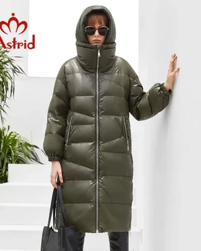 Astrid 2022 New Winter Down Jacket Women Long Hooded Large Lapels Fashion Warm Parkas Coat Hight Quality Female Outwear ZR-7570