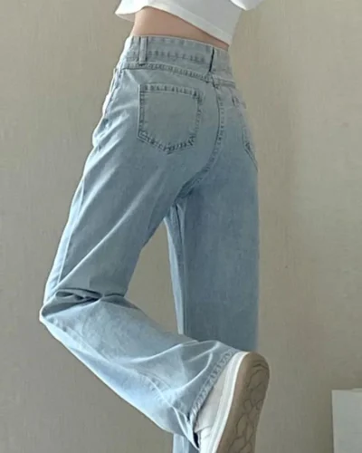 Spring And Summer New High Waisted Slim Jeans For Women Niche Casual Loose Thin Floor Pants Wide Leg Pants Trendy Pants
