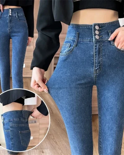High Waist Women's Ankle-length Pencil Jeans Spring Fall Skinny Vaqueros Korean New Streetwear Denim Pant Stretch Kot Pantalones