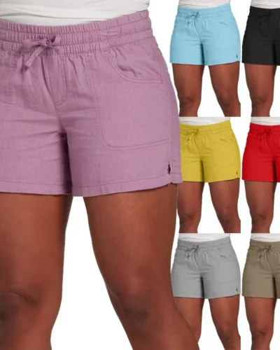 2023 S-5XL Fashion Women Summer Casual Solid Color Elastic Waist Lace Up Split Shorts Casual Short Pants
