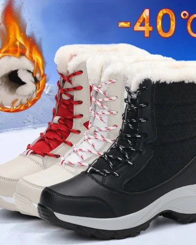 Snow Boots Women New Ladies Shoes Platform Shoes Woman Flat Keep Warm Boots Ladies Casual Plush Botas Mujer Winter Shoes Women
