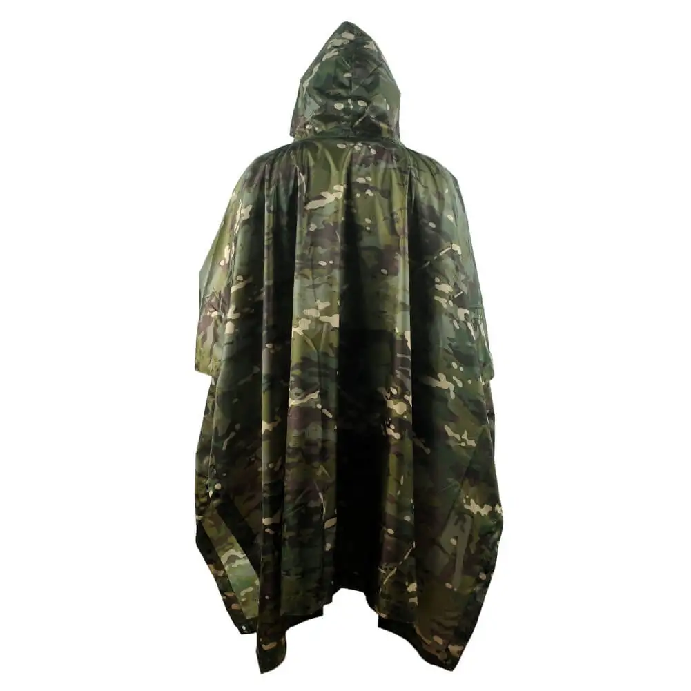 CP Jungle Portable Camouflage Waterproof Fabric Rain Protection Cape Adult Poncho Raincoat Cloak Travel Rainproof Motorcycle Man - Image 2