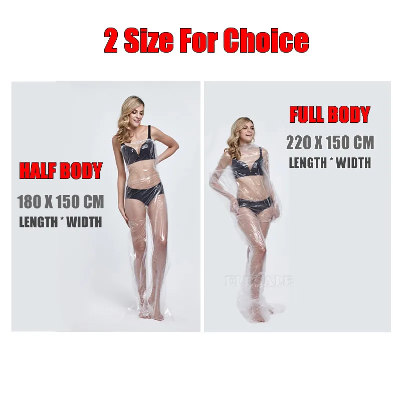 10Pcs/Pack Disposable Sauna Sweat Coverall Clear Waterproof PE Plastic Body Suit Weight Loss Sauna Wholesale For Beauty Salon - Image 6