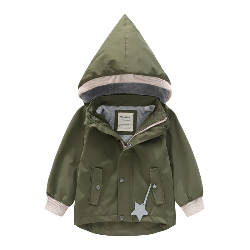Baby and Girls Boys Plain Waterpoof Lined Hooded Zip Jackets School Kids Track Coats Child Outfit Tops Windbreaker 2-11Yr - Image 2