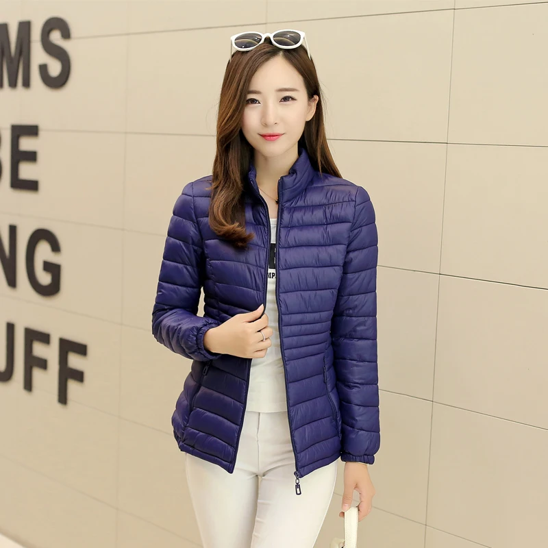 Down Jacket Winter Coat Women Parkas New 2017 Fashion Plus Size Cotton Padded Coat Stand Collar Thin Women Warm Jacket TB7702 - Image 3