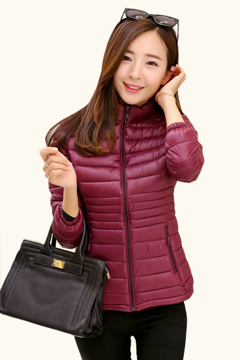 Down Jacket Winter Coat Women Parkas New 2017 Fashion Plus Size Cotton Padded Coat Stand Collar Thin Women Warm Jacket TB7702 - Image 2