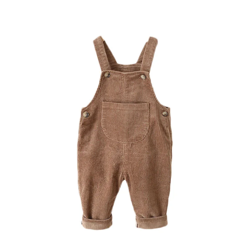 Lawadka 1-3T Corduroy Newborn Baby Jumpsuit For Girls Fashion New Spring Autumn Kids Pants For Boys Solid Pocket Overalls 2025 - Image 2