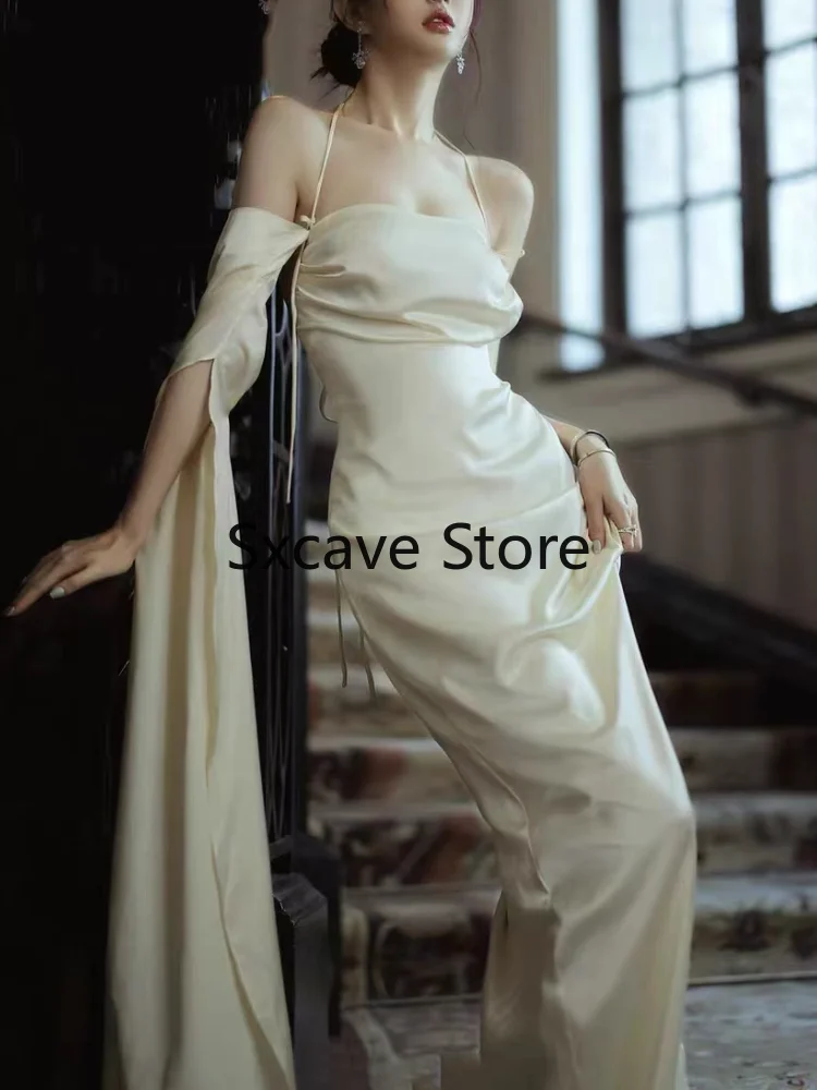 Boho Beach Stain Midi Dress Party Women Evening Design Long Sleeve Slim Elegant Bodycon Dress One Piece Dress Korea Fashion - Image 2