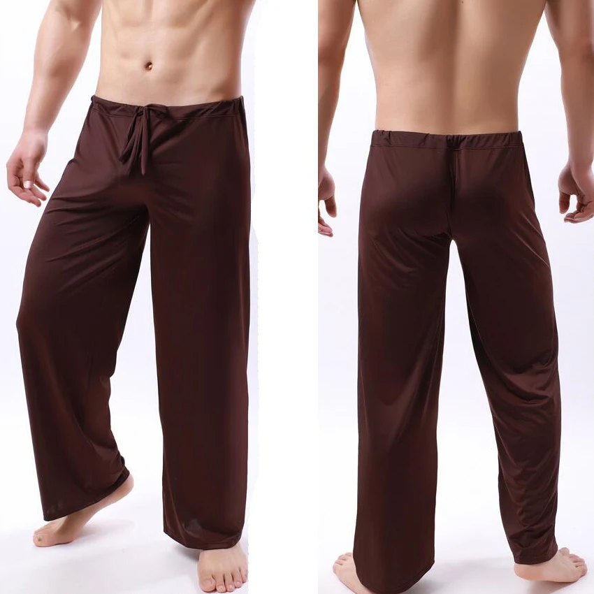 Men's Ice Silk Pyjamas Pants Soft Sleeping Bottoms Nightwear Sleepwear Trousers Casual Loose Hombre Breathable Underwear - Image 6