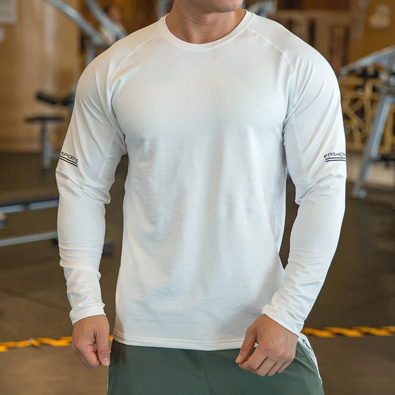 High Quality Running Shirt Tops Clothing Men Gym Sport Tshirt Quick Dry Compression Swearshirt Gym Fitness Breathable Sportswear - Image 4