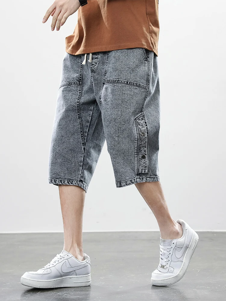 Summer Men Short Jeans Breeches Hip Hop Streetwear Baggy Denim Shorts Cotton Casual Straight Capris Pants Plus Size 8XL - Image 4