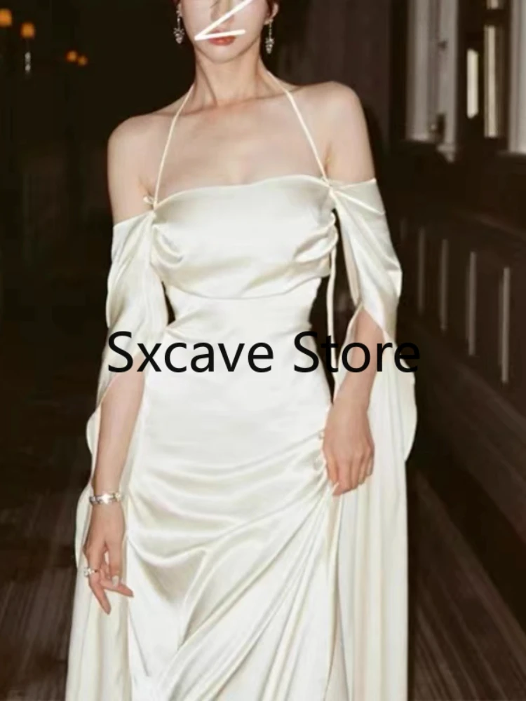 Boho Beach Stain Midi Dress Party Women Evening Design Long Sleeve Slim Elegant Bodycon Dress One Piece Dress Korea Fashion - Image 4