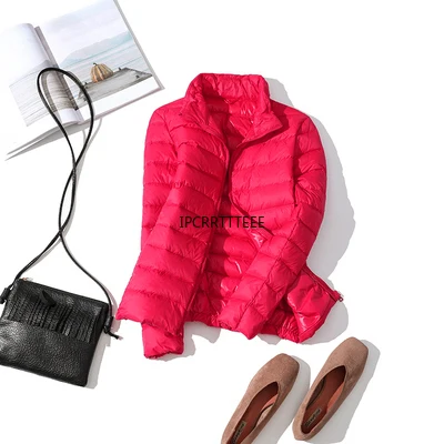 2023 New Autumn Winter Women Warm Jacket Thin Duck Down Coat Super Light Women Casual Stand Collar Down Coat - Image 6