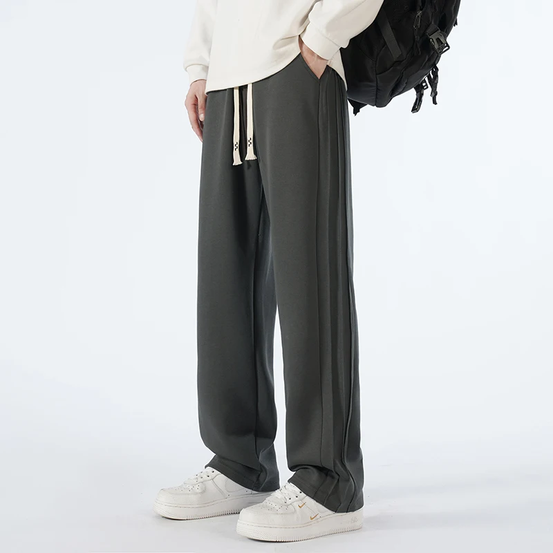 190cm Auntumn Men's Tall Pants Cotton Straight Fit Trousers Teeneeger Male Drawistring Extra Long Length 110 115 Cm Lengthened - Image 6