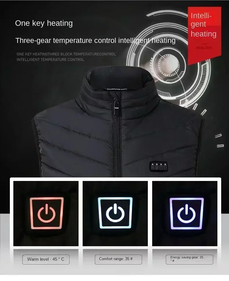 27 Areas Heated Vest Jacket Usb Men Winter Electrically Heated Thermal Waistcoat Heating Clothing New Ski Warm Sleeveless Jacket - Image 3