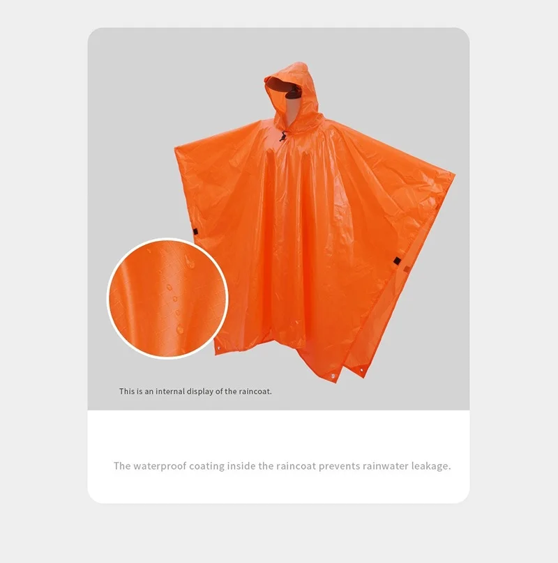 New Waterproof Rain Resistant Men's Raincoat with Hood Rain Jackets Adult Big Size Raincoat Waterproof Cape Rain Poncho XYJ03 - Image 5