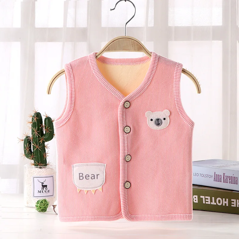 Kids Clothes Waistcoat Children's Vest Boy Girl Thicken Velvet lining Keep Warm Jackets Vest Children's Clothing Autumn Winter - Image 3