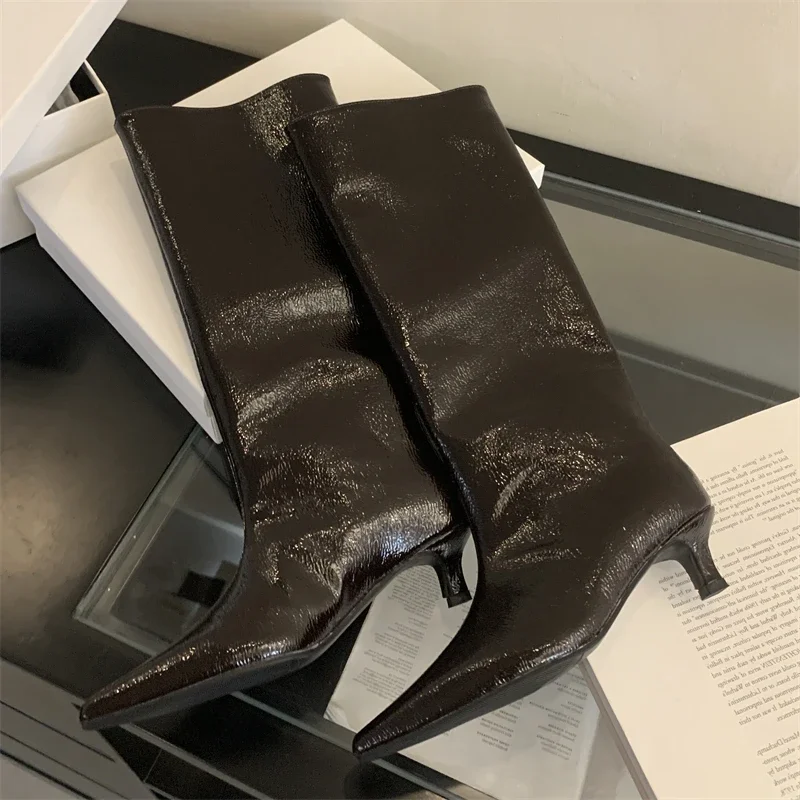 Eilyken Autumn Winter Street Style Thin Low Heels Women Knee-High Boots Sexy Pointed Toe Casual Party Shoes Long Botas Mujer - Image 5