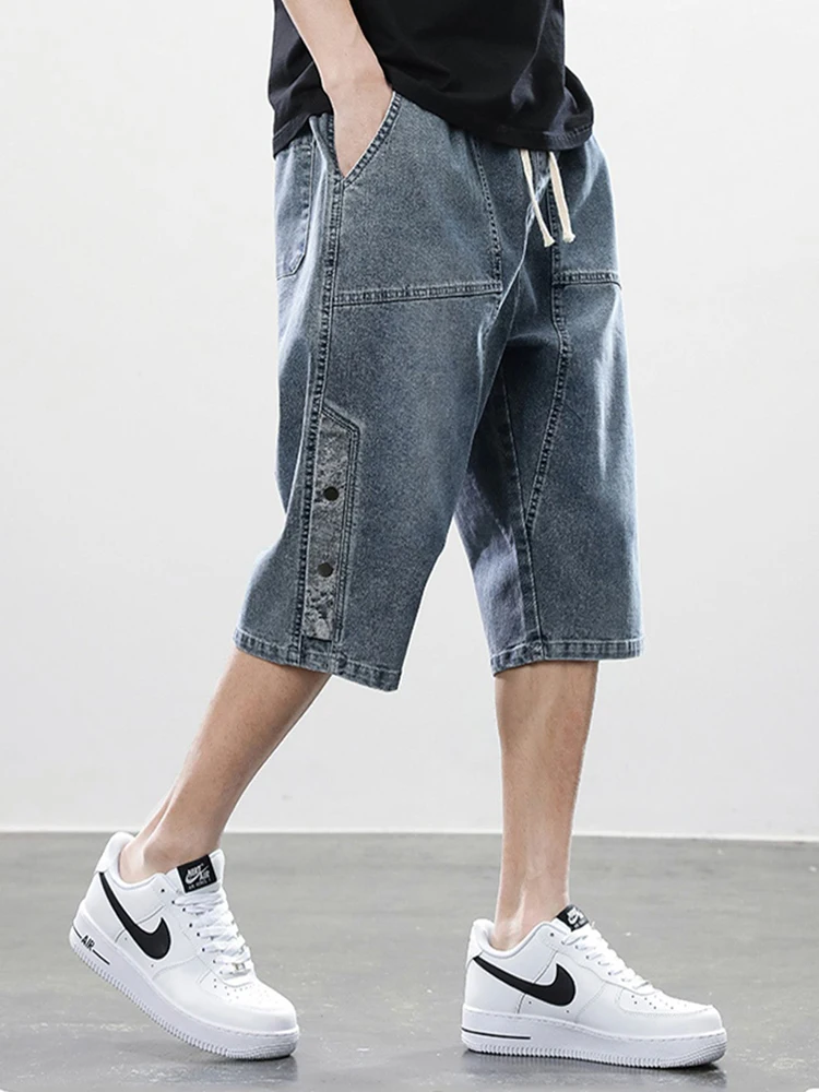Summer Men Short Jeans Breeches Hip Hop Streetwear Baggy Denim Shorts Cotton Casual Straight Capris Pants Plus Size 8XL - Image 2