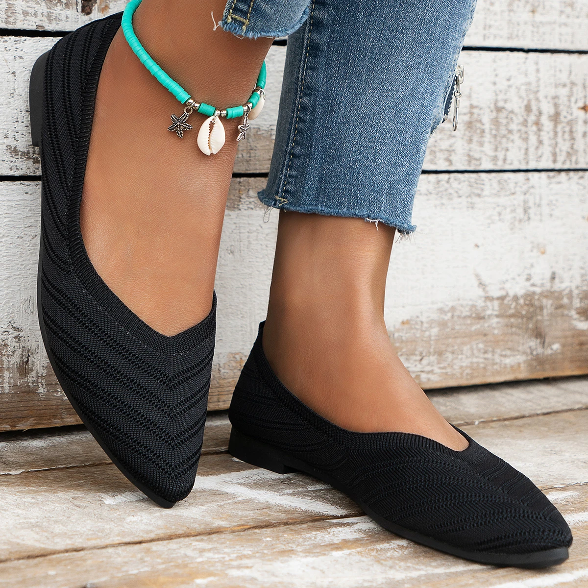 Women Flats Pointed Toe Flat Shoes Women Solid Color Slip on Design Casual Breathable Women Loafers Comfortable Shoes Size 36-43 - Image 4