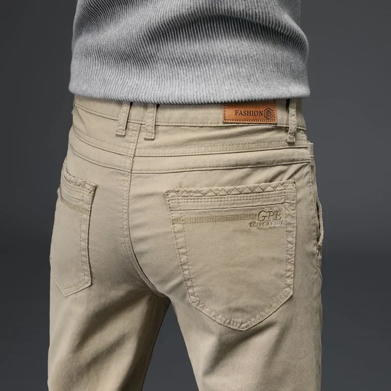3 Colors Spring Summer Autumn New Fashion Straight Men Smart Casual Pants 97% Cotton 3% Spandex Man Khaki Trousers Plus Size 40 - Image 6
